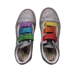 Vans x Flour Shop Silver Sparkle Sneakers, Size Women's 6.5